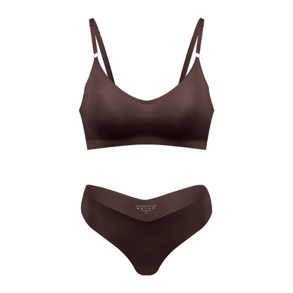 Women's V-neck Breathable Underwear Bra Panties Set