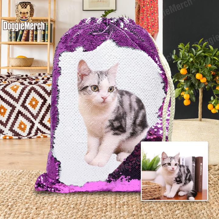 Custom Sequins Backpack of Your Pet's Photo - myETYN