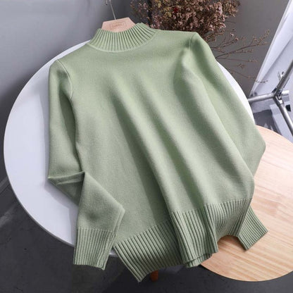 Pullover High-Collar Long-Sleeve Knitted Sweater