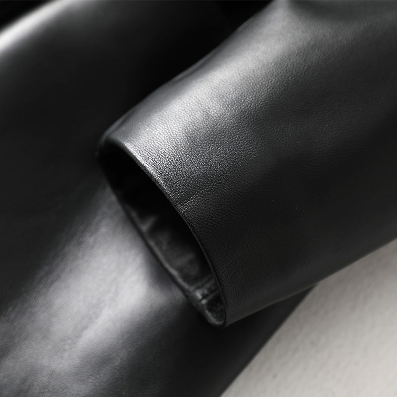 Women's Fashion Leather Blazer Jacket