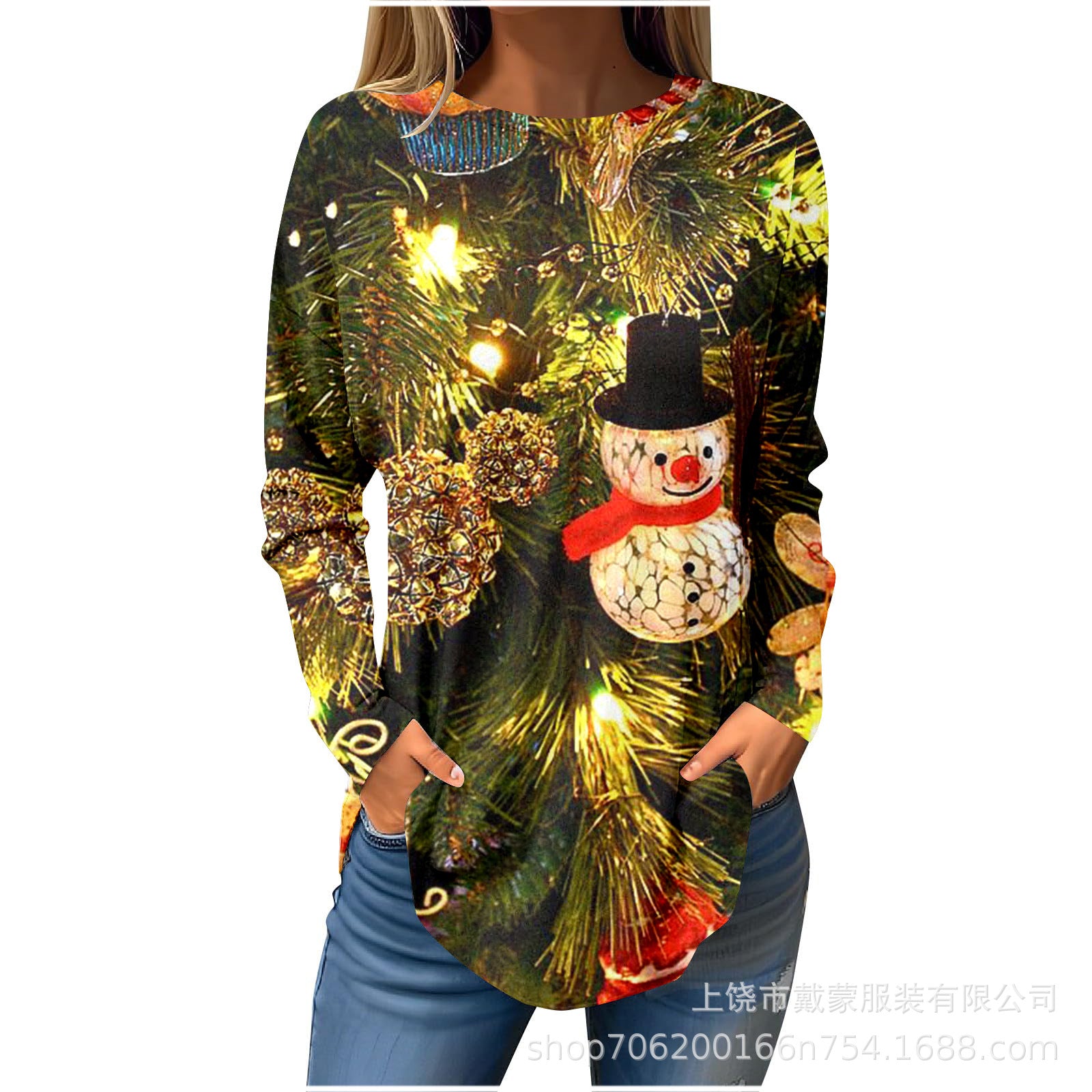 D Printed Christmas Deer Top Autumn Leisure Streetwear - myETYN
