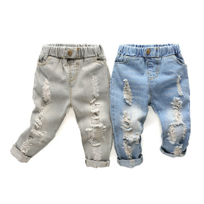 New Children's Pants Ripped Jeans Spring And Autumn