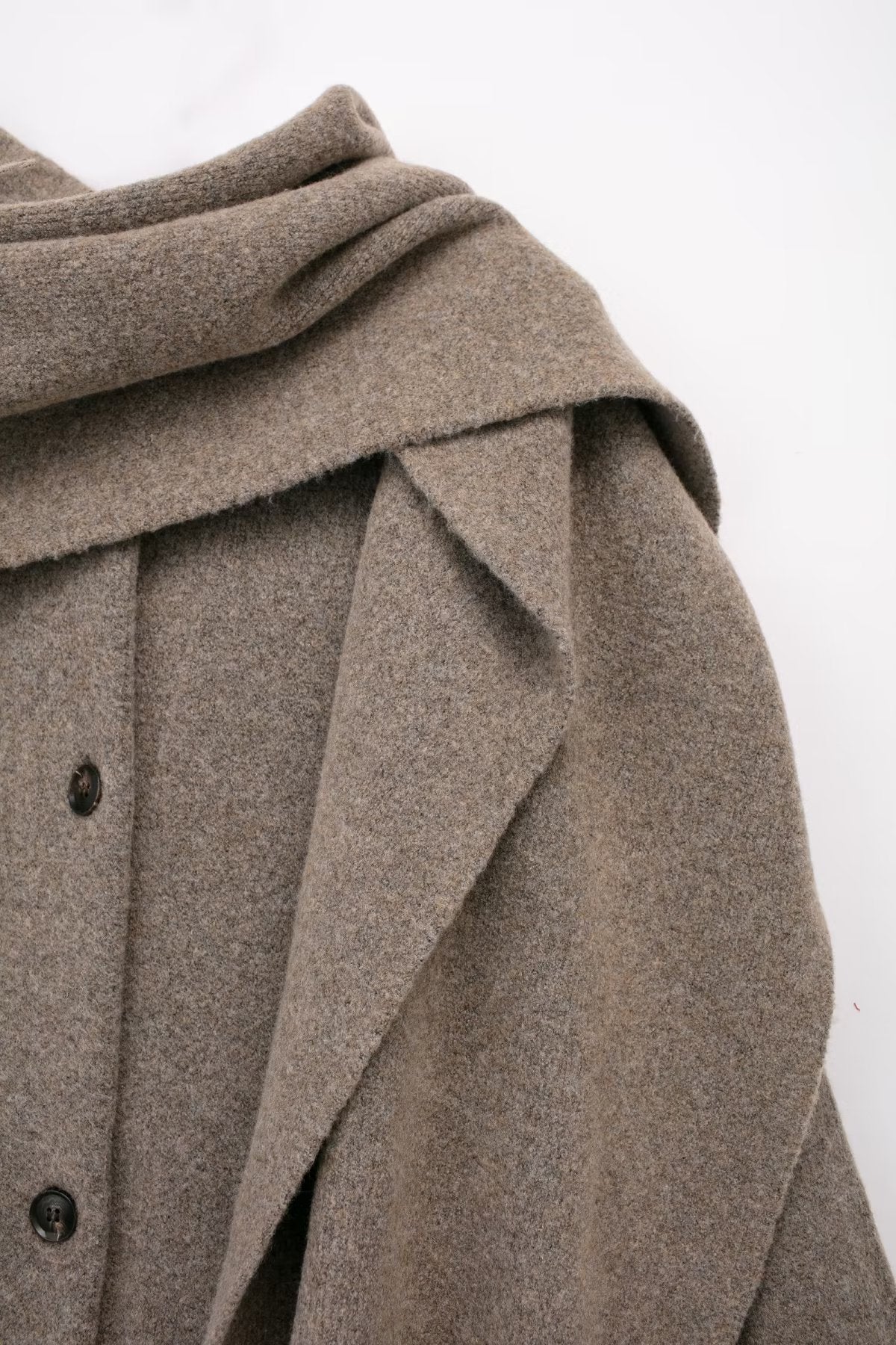 Women’s Winter Woolen Coat with Scarf – Midi Knitted Loose Fit Street Fashion