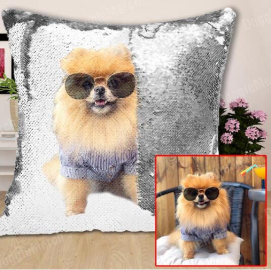 Sequins Throw Pillowcase with Custom Photo - myETYN