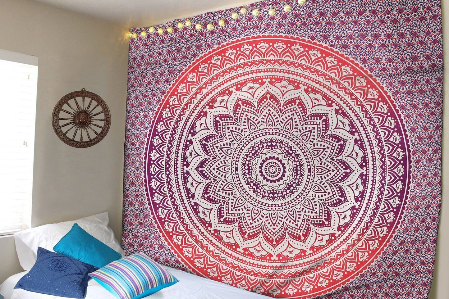 Indian Mandala Tapestry Green Blue Flower Beautiful Wall Art Tapestry 210x150cm Bedspread Beach Towel Yoga Blanket Table Cloth