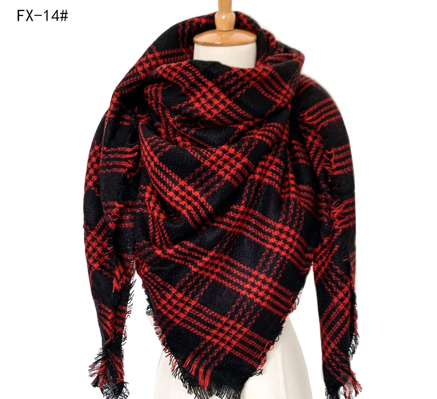 Double-Sided Colorful Plaid Scarf with Cashmere-like Feel - myETYN