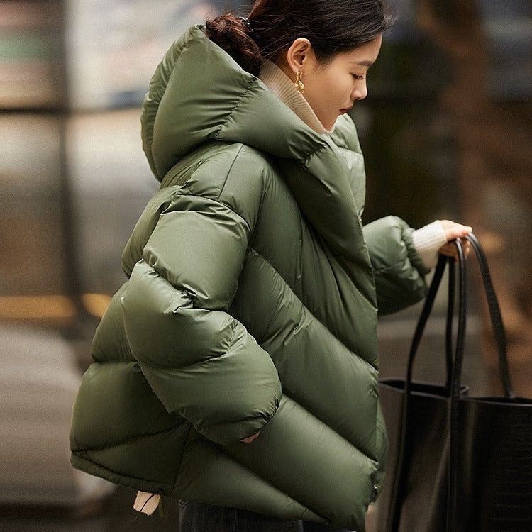 Hooded Small Puffer Jacket Coat