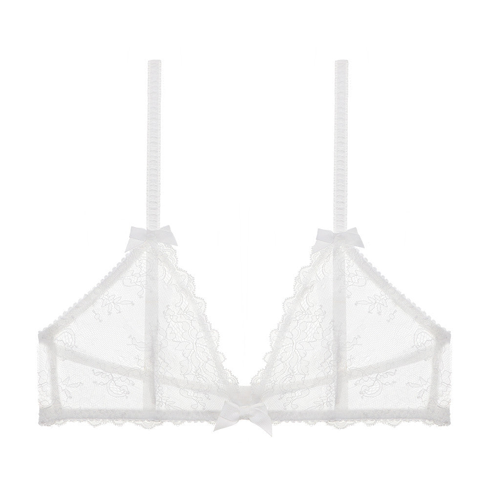 Summer Sexy Comfortable Lace Wireless Triangle Cup Thin Bra Small Breasts Push up Bra - myETYN