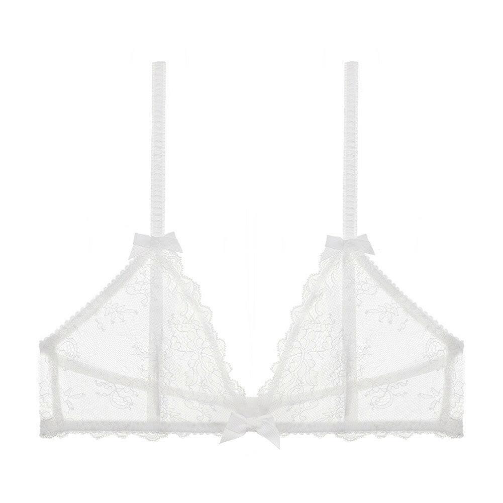 Summer Sexy Comfortable Lace Wireless Triangle Cup Thin Bra Small Breasts Push up Bra - myETYN