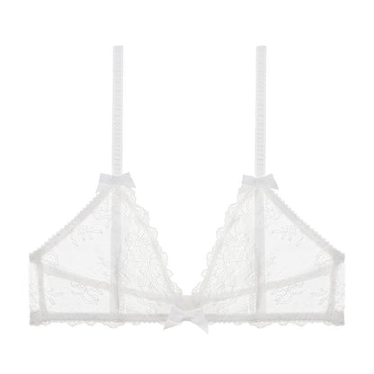 Summer Sexy Comfortable Lace Wireless Triangle Cup Thin Bra Small Breasts Push up Bra - myETYN