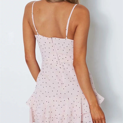 Polka dot ruffle dress