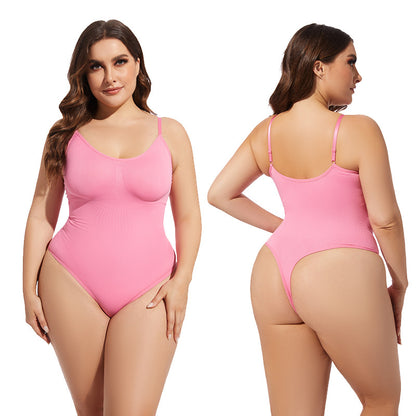 Women’s Simple Seamless Body Shaping Elastic Breasted Jumpsuit