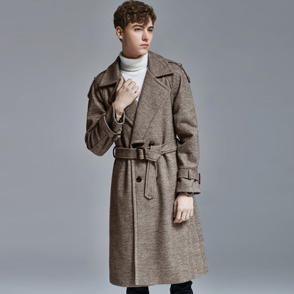 Above-knee Herringbone Coat For Men - myETYN