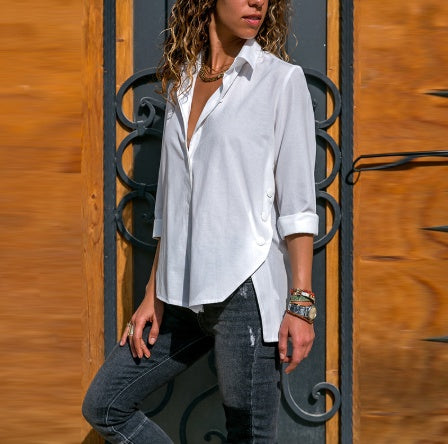 Irregular split shirt