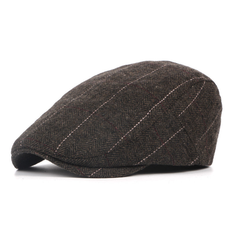 Men's British Style Classic Check Wool Beret - myETYN