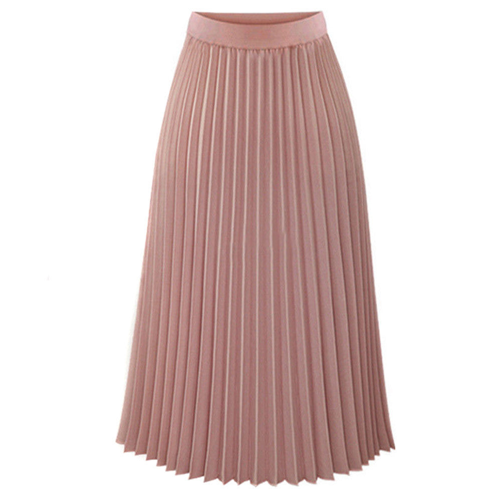 Women's mid-length chiffon skirt