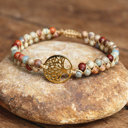 Natural Agate Beads, Hand-woven Yoga Friendship Lover Bracelet