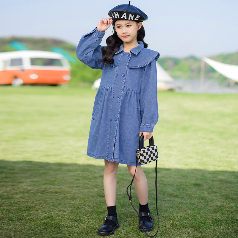 College Style Long-sleeved Middle-aged Boy's Fashionable Princess Dress