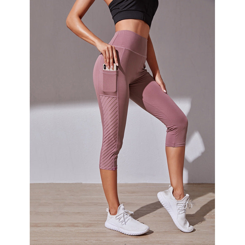 Pocket Slim Fit Cropped Yoga Pants - myETYN