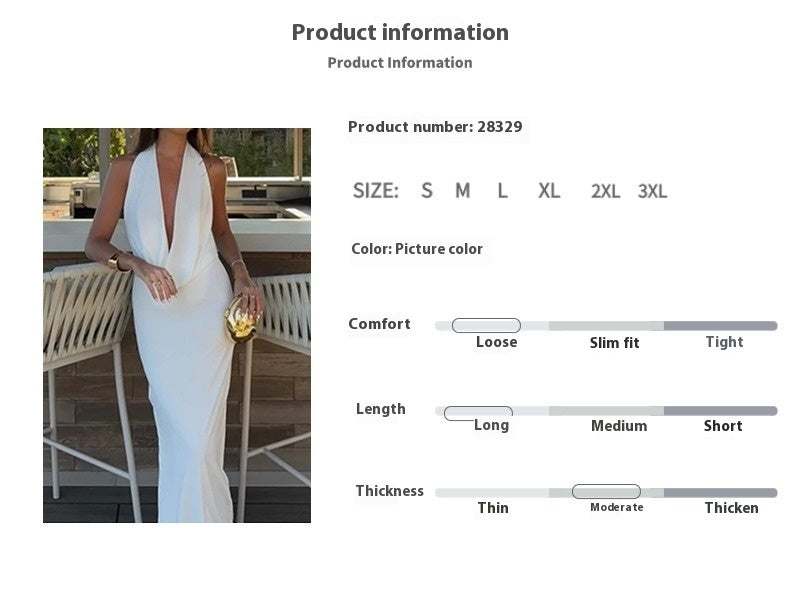 Elegant Spaghetti Strap Sleeveless Long Dress for Women