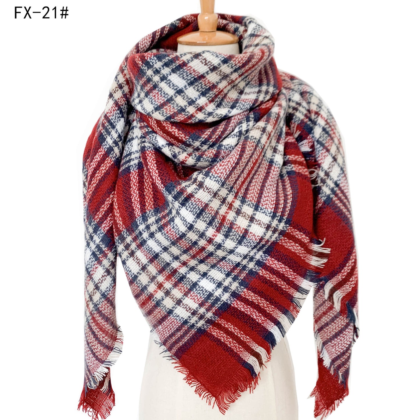 Double-Sided Colorful Plaid Scarf with Cashmere-like Feel - myETYN