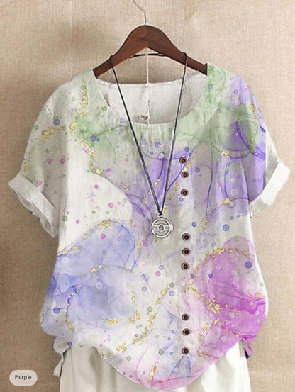 Digital Printed All-matching Women's Fashion T-shirt