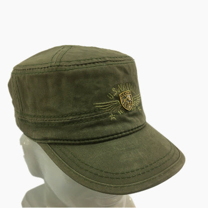 United Front Army Fan Flat Cap Cotton Duck Tongue Short Zhan Hat - myETYN