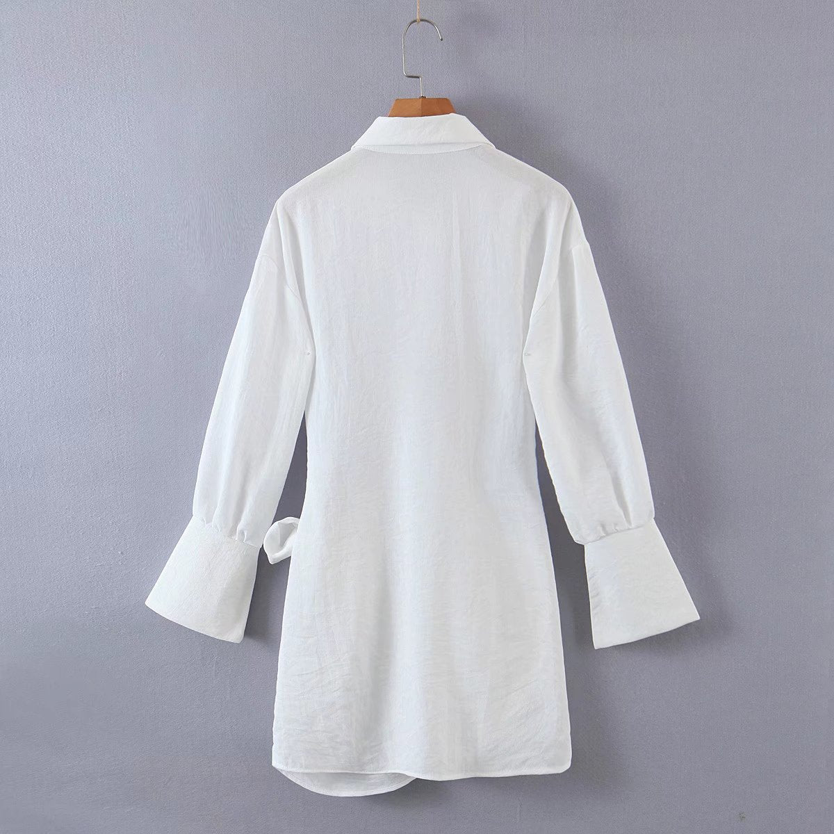 Long Shirt Skirt With Rope And Waist