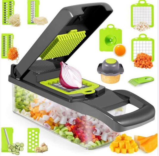 12 In 1 Manual Vegetable Chopper Kitchen Gadgets Food Chopper Onion Cutter Vegetable Slicer - myetyn