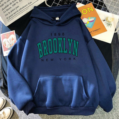 1898 Brooklyn New York Printed Women Hoodie - myetyn