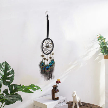 Peacock Fur Dreamcatcher Ornament Indian Creative Spirit Retro Furnishings Hanging Ornament