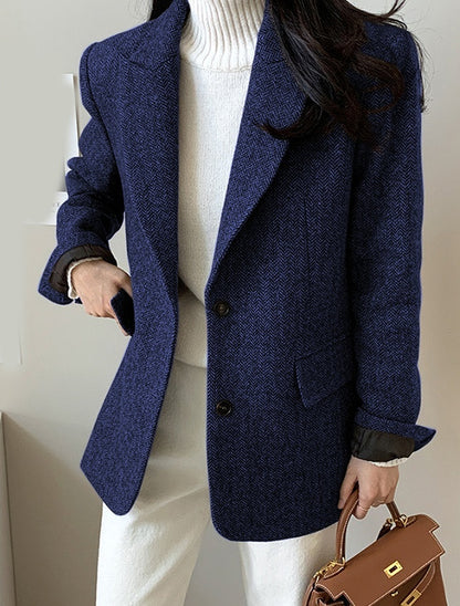 Women's Solid Color Wool Blazer