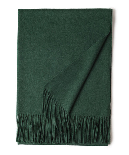 Women’s Solid Color Wool Tassel Scarf – Thick, Warm, Elegant Accessory