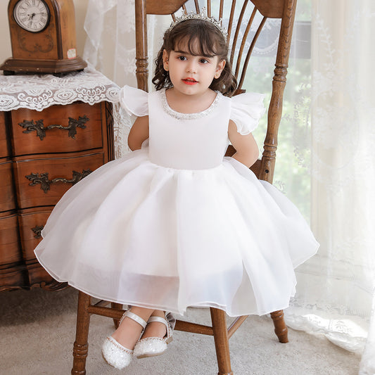 New Children's Flying Sleeve Puffy Princess Dress