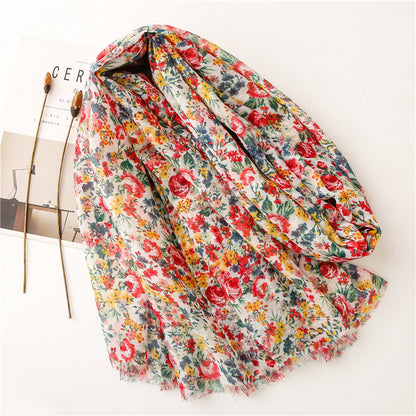 Women's Long Cotton And Linen Scarf - myETYN