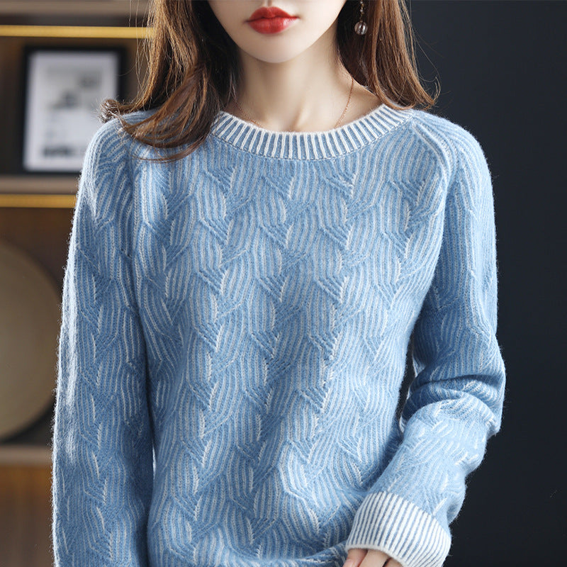 Women’s Round Neck Thickened Cashmere Pullover Sweater