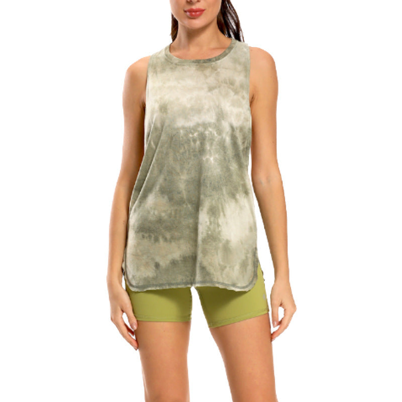 Tie-dye printed sports vest