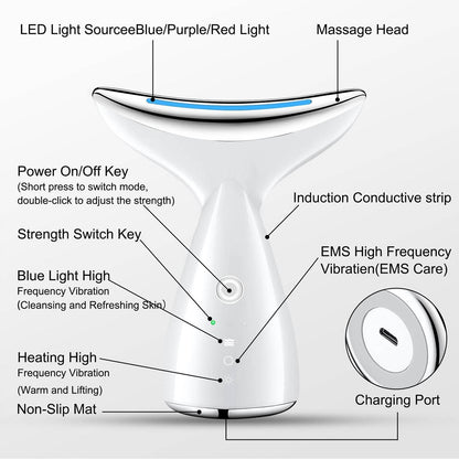 Face & Neck Tightening Device – Firming Facial Massager (White)