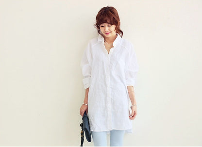 Cotton and linen dress shirt