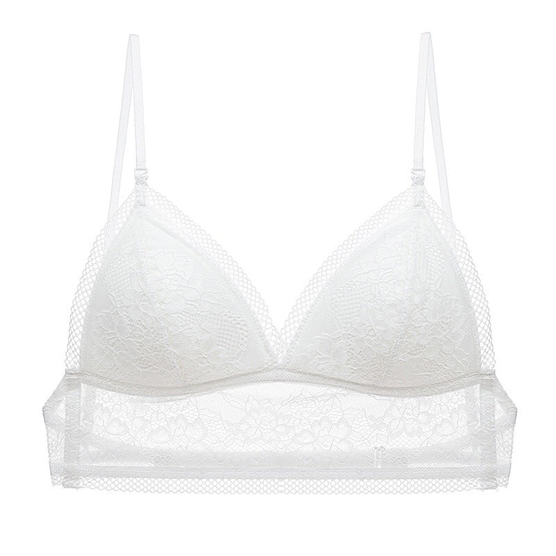 bralette French Sexy U-Shaped Beauty Back Underwear Women Wireless Thin Bra Invisible Backless Lace Triangle Cup Bra Summer - myETYN