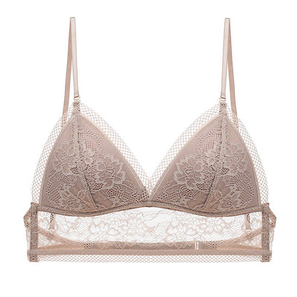 bralette French Sexy U-Shaped Beauty Back Underwear Women Wireless Thin Bra Invisible Backless Lace Triangle Cup Bra Summer - myETYN