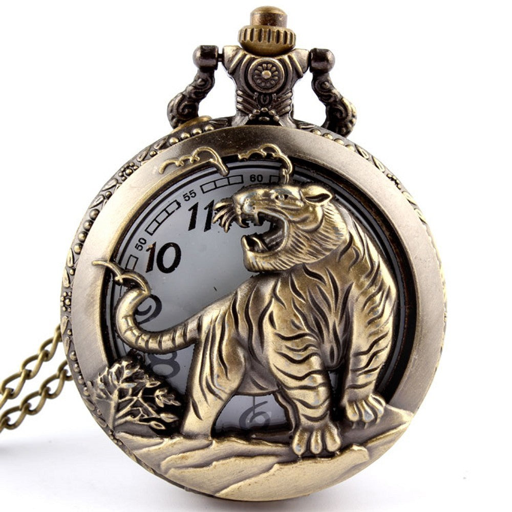 Vintage animal chain pocket watch