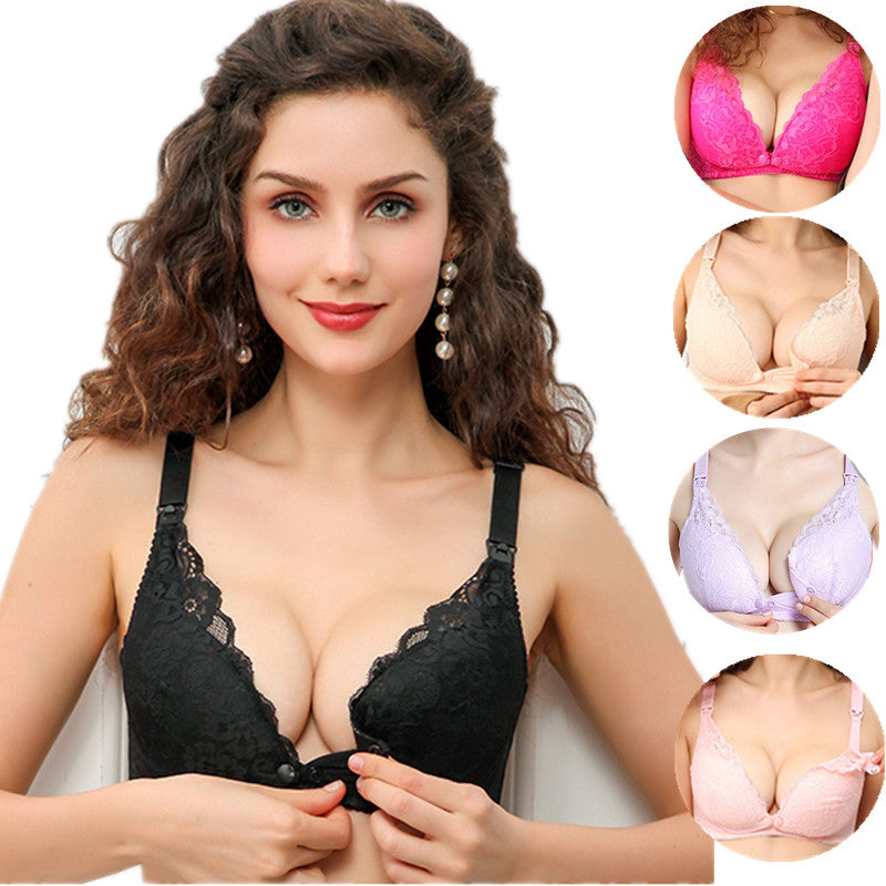 Women’s Cotton Maternity Nursing Bra with Lace Detail