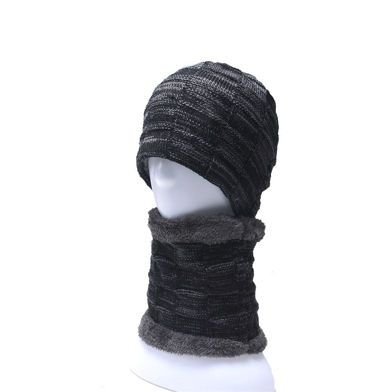 Hat collar set plus velvet knit hat - myETYN