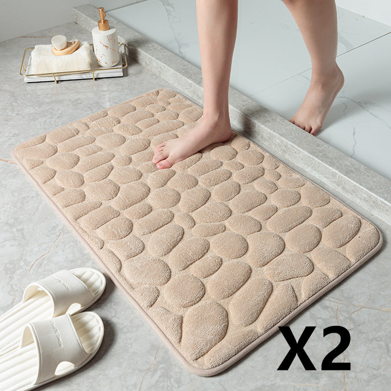 Pebble Stone Bathroom Carpet Toilet Floor Mat Door Mat