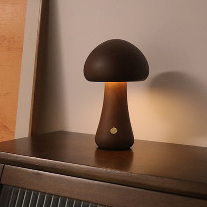 INS Wooden Cute Mushroom LED Night Light With Touch Switch Bedside Table Lamp For Bedroom Childrens Room Sleeping Night Lamps Home Decor - myETYN