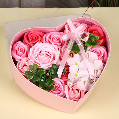 Creative New Soap Flower Heart-shaped Gift Box Valentine's Day Christmas Creative Birthday Gift