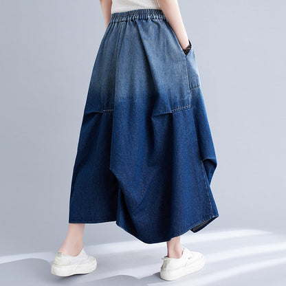 Gradient Color Denim Skirt For Women - myETYN