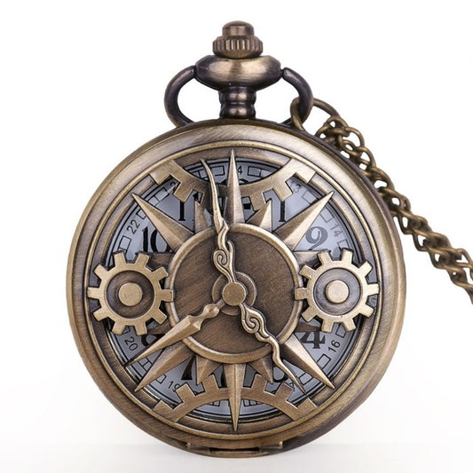 New steampunk nostalgic gear hollow quartz watch