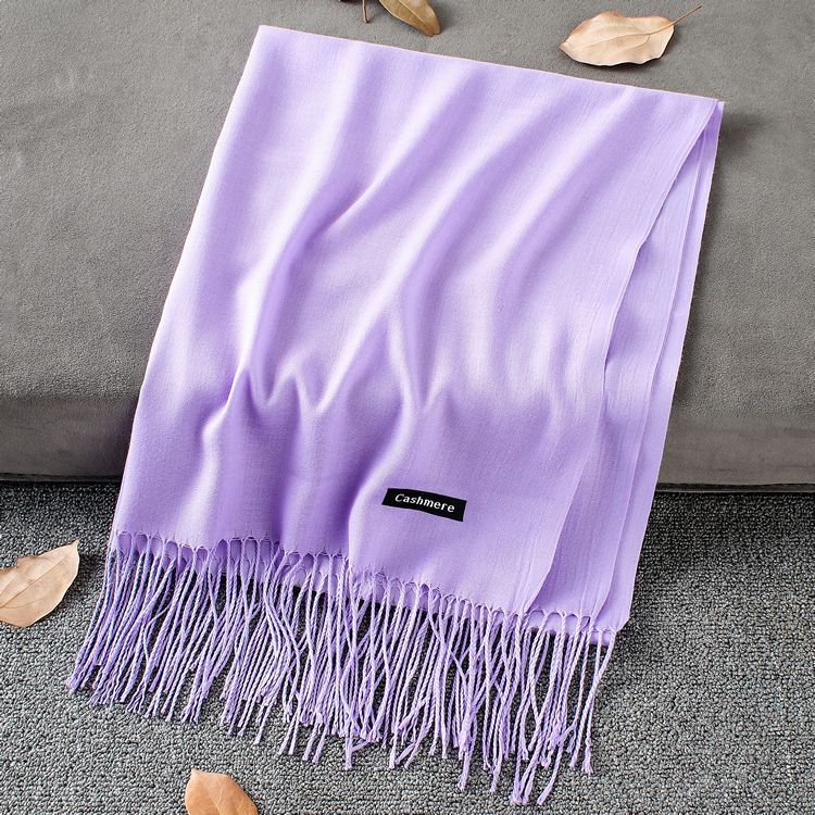 Fashion Simple Solid Color Tassel Scarf Shawl - myETYN